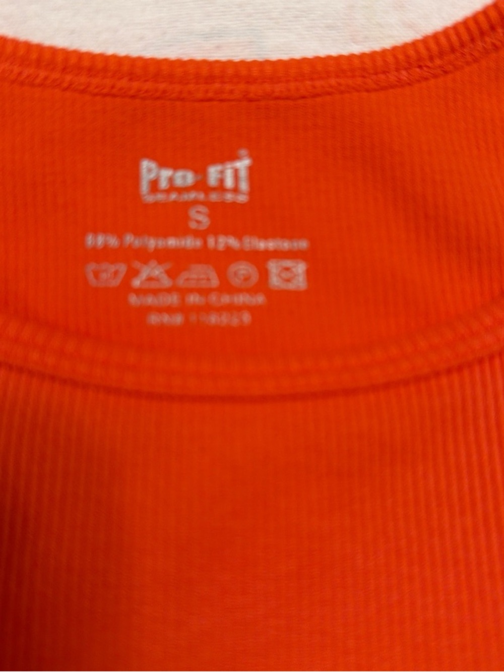 Pro-Fit Orange Ribbed Tank Crop Top - Picture 4 of 5